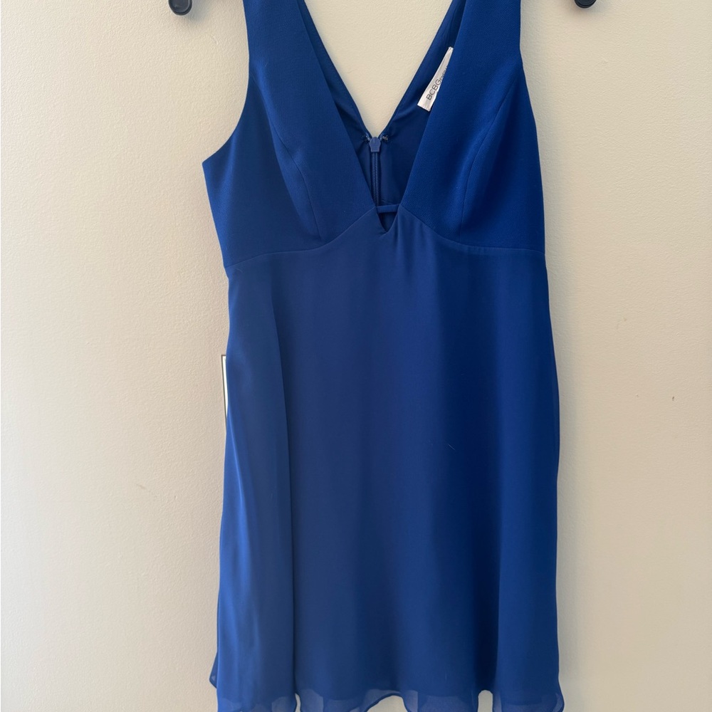 BCBGeneration Women's Size 2 Royal Blue Sleeveless Y2K Mini Dress V-Neck, Lined
